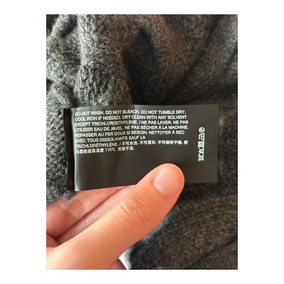 Theory Cable Knit Felted Wool-Cashmere mini skirt gray size Medium M - Picture 6 of 6